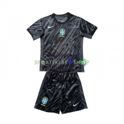 Brasil drakt Copa America Keeper Bortetrøye Kort erm 2024 , Barnesett