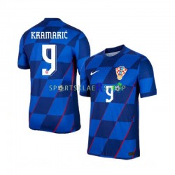 Kroatia drakt Andrej Kramaric 9 Bortetrøye Kort erm Euro 2024 , Herre