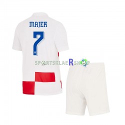 Kroatia drakt Lovro Majer 7 Hjemmetrøye Kort erm Euro 2024 , Barnesett