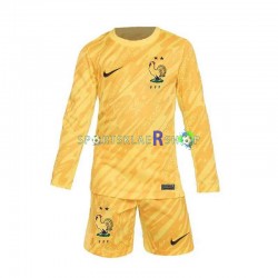 Frankrike drakt Keeper Hjemmetrøye Lang erm Euro 2024 , Barnesett