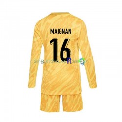 Frankrike drakt Mike Maignan 16 Keeper Hjemmetrøye Lang erm Euro 2024 , Barnesett