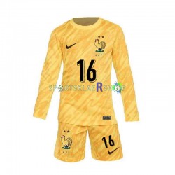 Frankrike drakt Mike Maignan 16 Keeper Hjemmetrøye Lang erm Euro 2024 , Barnesett