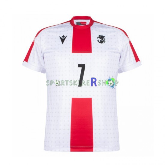 drakt Georgia Kvaratskhelia 7 Hjemmetrøye Kort erm Euro 2024 , Herre