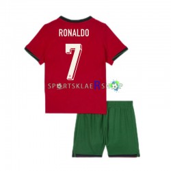 Portugal drakt Cristiano Ronaldo 7 Hjemmetrøye Kort erm Euro 2024 , Barnesett