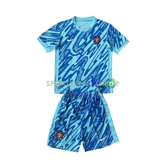 Portugal drakt Keeper Tredjetrøye Kort erm Euro 2024 , Barnesett