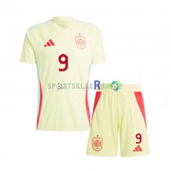 Spania drakt Gavi 9 Bortetrøye Kort erm Euro 2024 , Barnesett