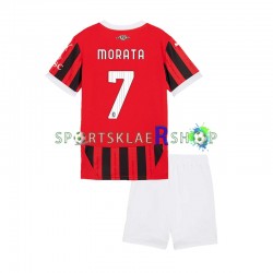 AC Milan drakt Alvaro Morata 7 Hjemmetrøye Kort erm 2024-2025 , Barnesett