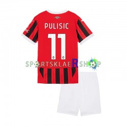 AC Milan drakt Christian Pulisic 11 Hjemmetrøye Kort erm 2024-2025 , Barnesett