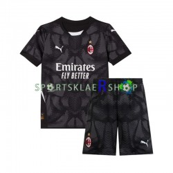 AC Milan drakt Keeper Hjemmetrøye Kort erm 2024-2025 Svart , Barnesett AC Milan drakt Keeper Hjemmetrøye Kort erm 2024-2025 Svart , Barnesett