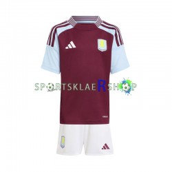 Aston Villa drakt Hjemmetrøye Kort erm 2024-2025 , Barnesett