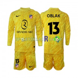 Atlético Madrid drakt Jan Oblak 13 Keeper Tredjetrøye Lang erm 2024-2025 , Barnesett