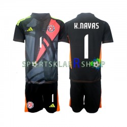 Costa Rica drakt Keylor Navas 1 Keeper Tredjetrøye Kort erm 2024 Svart , Barnesett