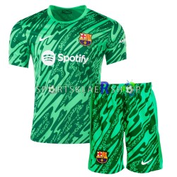 FC Barcelona drakt Keeper Hjemmetrøye Kort erm 2024-2025 Grønn , Barnesett