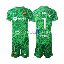FC Barcelona drakt Ter Stegen 1 Keeper Hjemmetrøye Kort erm 2024-2025 Grønn , Barnesett