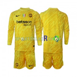 Inter Milan drakt Keeper Bortetrøye Lang erm 2024-2025 , Barnesett