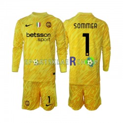 Inter Milan drakt Yann Sommer 1 Keeper Bortetrøye Lang erm 2024-2025 , Barnesett