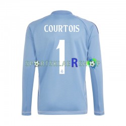 Real Madrid drakt Thibaut Courtois 1 Keeper Hjemmetrøye Lang erm 2024-2025 Blå , Herre