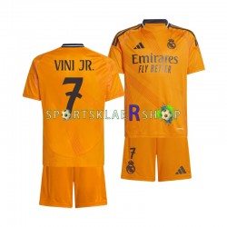 Real Madrid drakt VINI JR 7 Bortetrøye Kort erm 2024-2025 , Barnesett