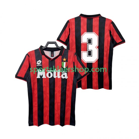 AC Milan drakt 3 1993 Retro Hjemmetrøye Kort erm 1994 , Herre