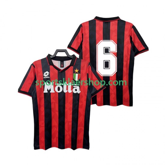 AC Milan drakt 6 1993 Retro Hjemmetrøye Kort erm 1994 , Herre