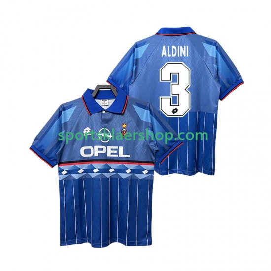 AC Milan drakt ALDINI 3 1995 1996 Retro Bortetrøye Kort erm , Herre