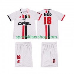 AC Milan drakt BAGGIO 18 1996 1997 Retro Bortetrøye Kort erm , Barnesett