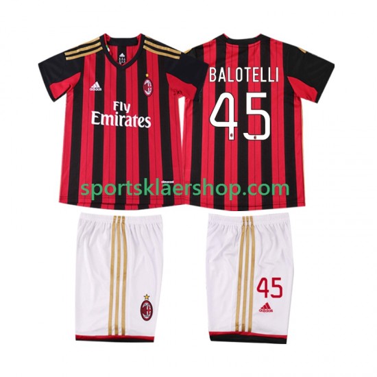 AC Milan drakt BALOTELL 45 2013 2014 Retro Hjemmetrøye Kort erm , Barnesett