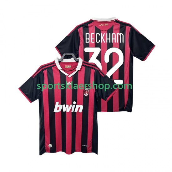 AC Milan drakt BECKHAM 32 2009 Retro Hjemmetrøye Kort erm 2010 , Herre