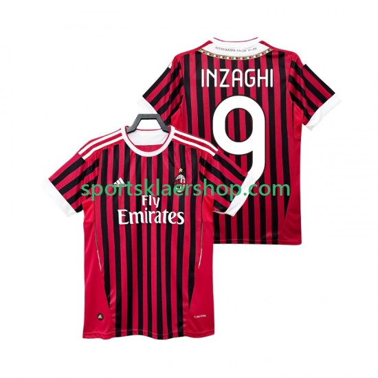 AC Milan drakt INZAGHI 9 2012 Retro Hjemmetrøye Kort erm 2011 , Herre