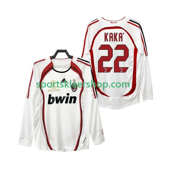 AC Milan drakt KAKA 22 2007 Retro Bortetrøye Lang erm 2006 , Herre