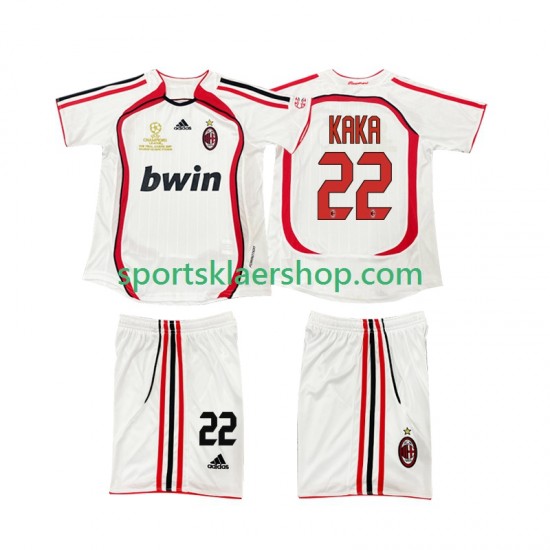 AC Milan drakt KAKA 22 2007 Retro Bortetrøye Kort erm 2006 , Barnesett