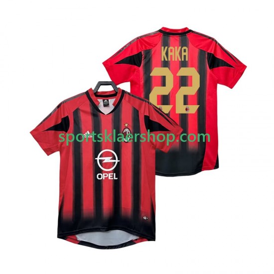 AC Milan drakt KAKA 22 2005 Retro Hjemmetrøye Kort erm 2004 , Herre