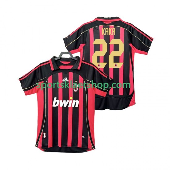 AC Milan drakt KAKA 22 2007 Retro Hjemmetrøye Kort erm 2006 , Herre