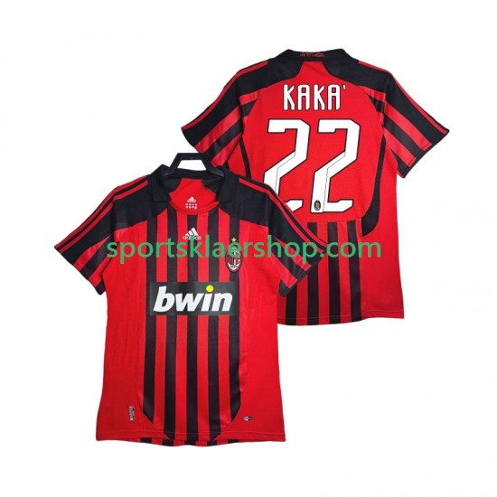 AC Milan drakt KAKA 22 2007 Retro Hjemmetrøye Kort erm 2008 , Herre