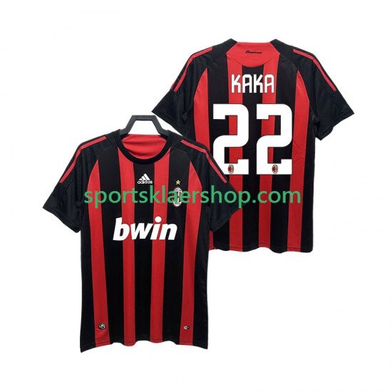 AC Milan drakt KAKA 22 2009 Retro Hjemmetrøye Kort erm 2008 , Herre