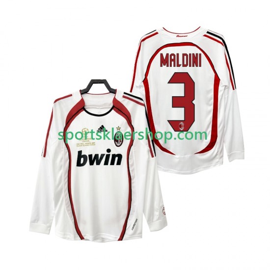 AC Milan drakt MALDINI 3 2007 Retro Bortetrøye Lang erm 2006 , Herre