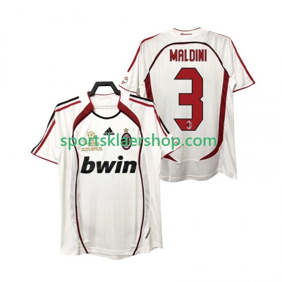 AC Milan drakt MALDINI 3 2007 Retro Bortetrøye Kort erm 2006 , Herre