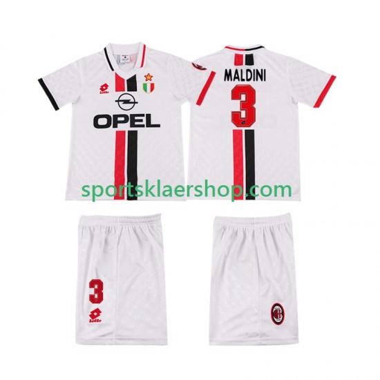 AC Milan drakt MALDINI 3 1996 1997 Retro Bortetrøye Kort erm , Barnesett