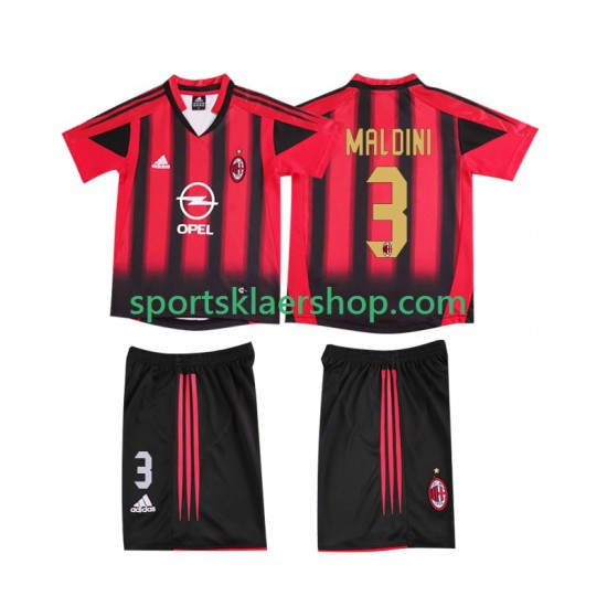 AC Milan drakt MALDINI 3 2005 Retro Hjemmetrøye Kort erm 2004 , Barnesett