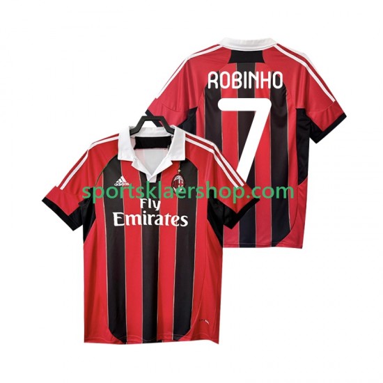 AC Milan drakt ROBINHO 7 2012 2013 Retro Hjemmetrøye Kort erm , Herre