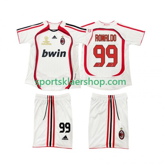 AC Milan drakt RONALDO 9 2007 Retro Bortetrøye Kort erm 2006 , Barnesett