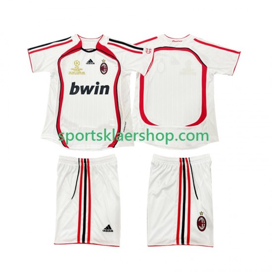 AC Milan drakt 2007 Retro Bortetrøye Kort erm 2006 , Barnesett