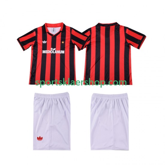 AC Milan drakt 1991 Retro Hjemmetrøye Kort erm 1990 , Barnesett