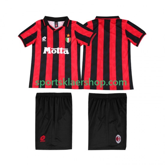 AC Milan drakt 1993 Retro Hjemmetrøye Kort erm 1994 , Barnesett