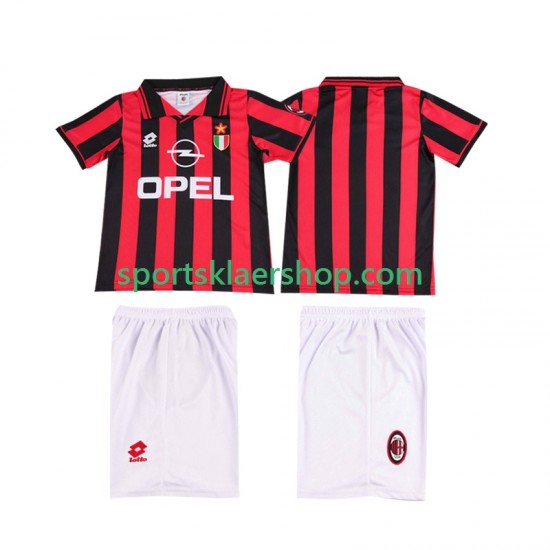 AC Milan drakt 1996 1997 Retro Hjemmetrøye Kort erm , Barnesett