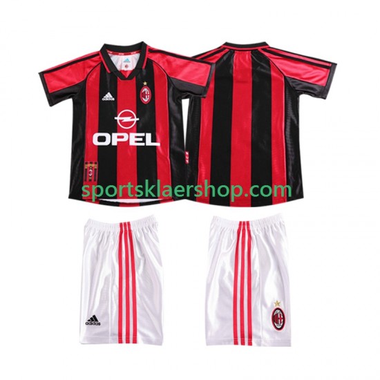 AC Milan drakt 1998 Retro Hjemmetrøye Kort erm 1999 , Barnesett