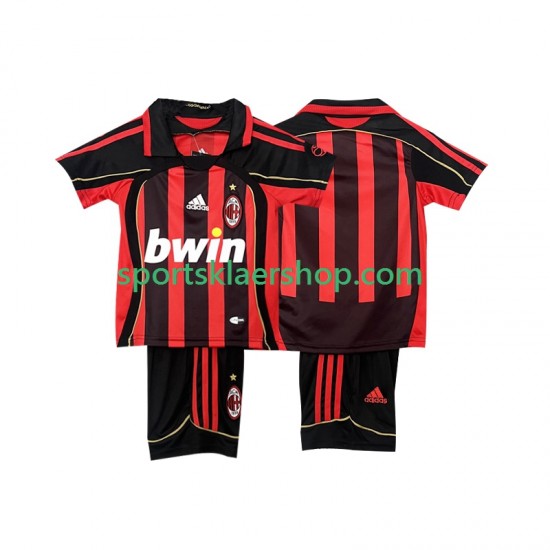 AC Milan drakt 2007 Retro Hjemmetrøye Kort erm 2006 , Barnesett