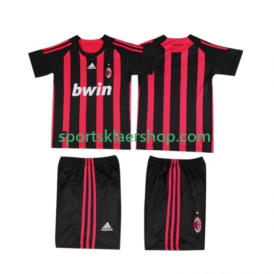 AC Milan drakt 2009 Retro Hjemmetrøye Kort erm 2008 , Barnesett