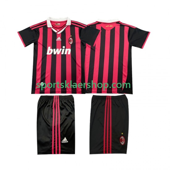 AC Milan drakt 2009 Retro Hjemmetrøye Kort erm 2010 , Barnesett