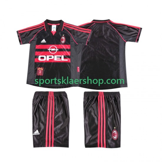 AC Milan drakt 1998 Retro Tredjetrøye Kort erm 1999 , Barnesett
